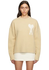 AMI Paris Beige Ami de Caur Sweater