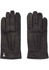 AMI Paris Black Ami de Caur Gloves