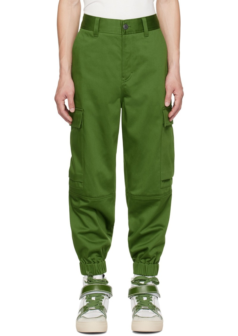 AMI Paris Green Elasticized Cuffs Cargo Pants