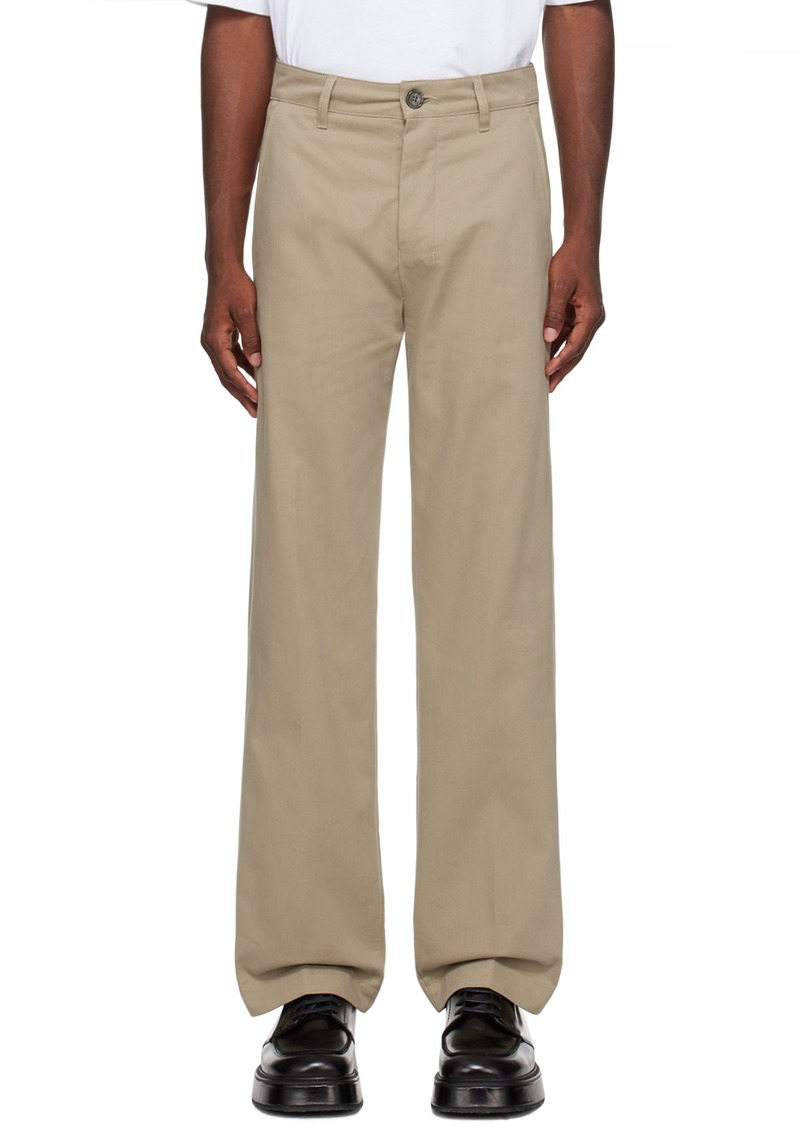 AMI Paris Khaki Straight-Leg Trousers