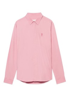 AMI Alexandre Mattiussi Men's Ami de Coeur Button-Up Shirt in Pale Pink at Nordstrom