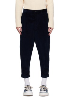 AMI Paris Navy Carrot Oversized Trousers