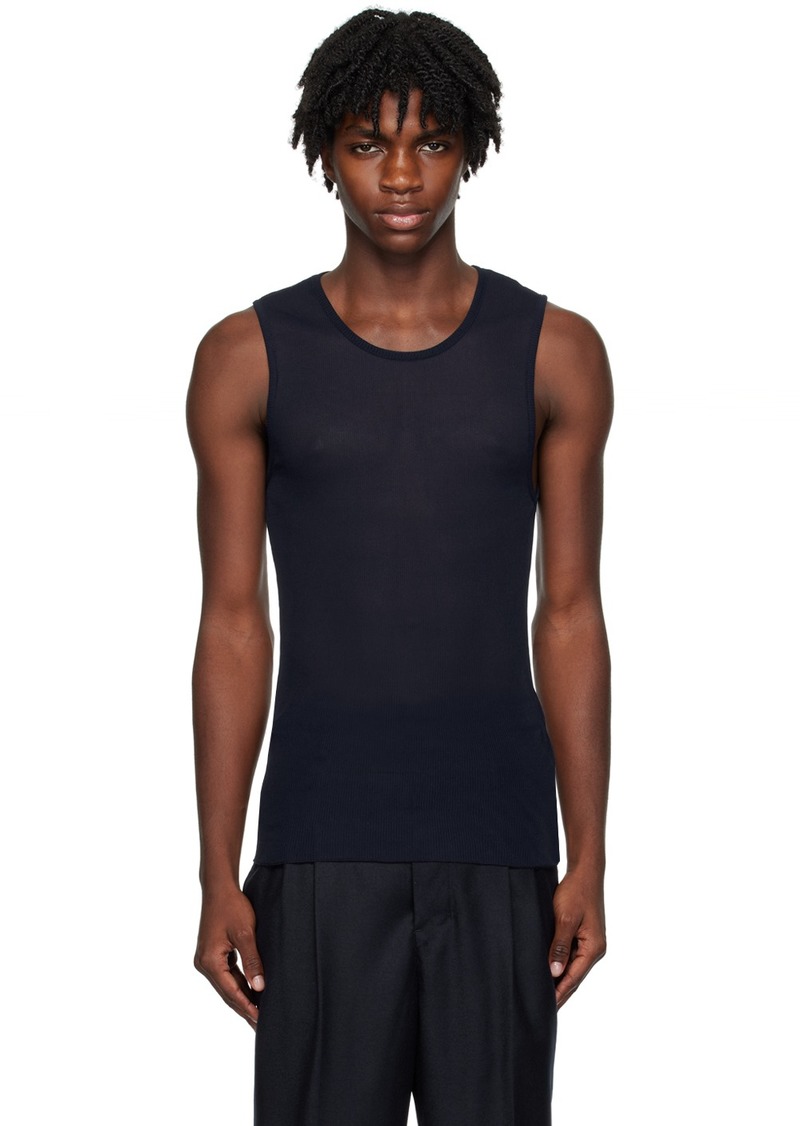 AMI Paris Navy Long Tank Top