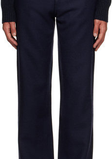 AMI Paris Navy Straight-Fit Trousers