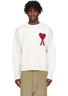 AMI Paris Off-White Ami De Caur Sweater