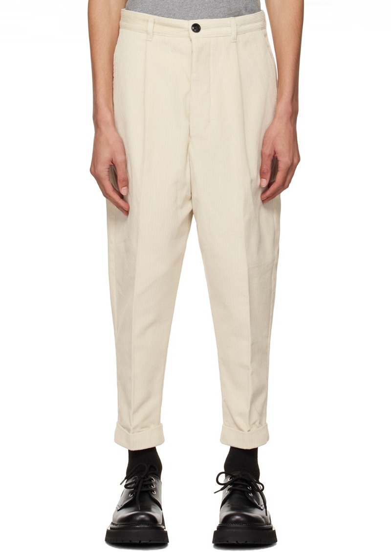 AMI Paris Off-White Carrot Oversized Trousers