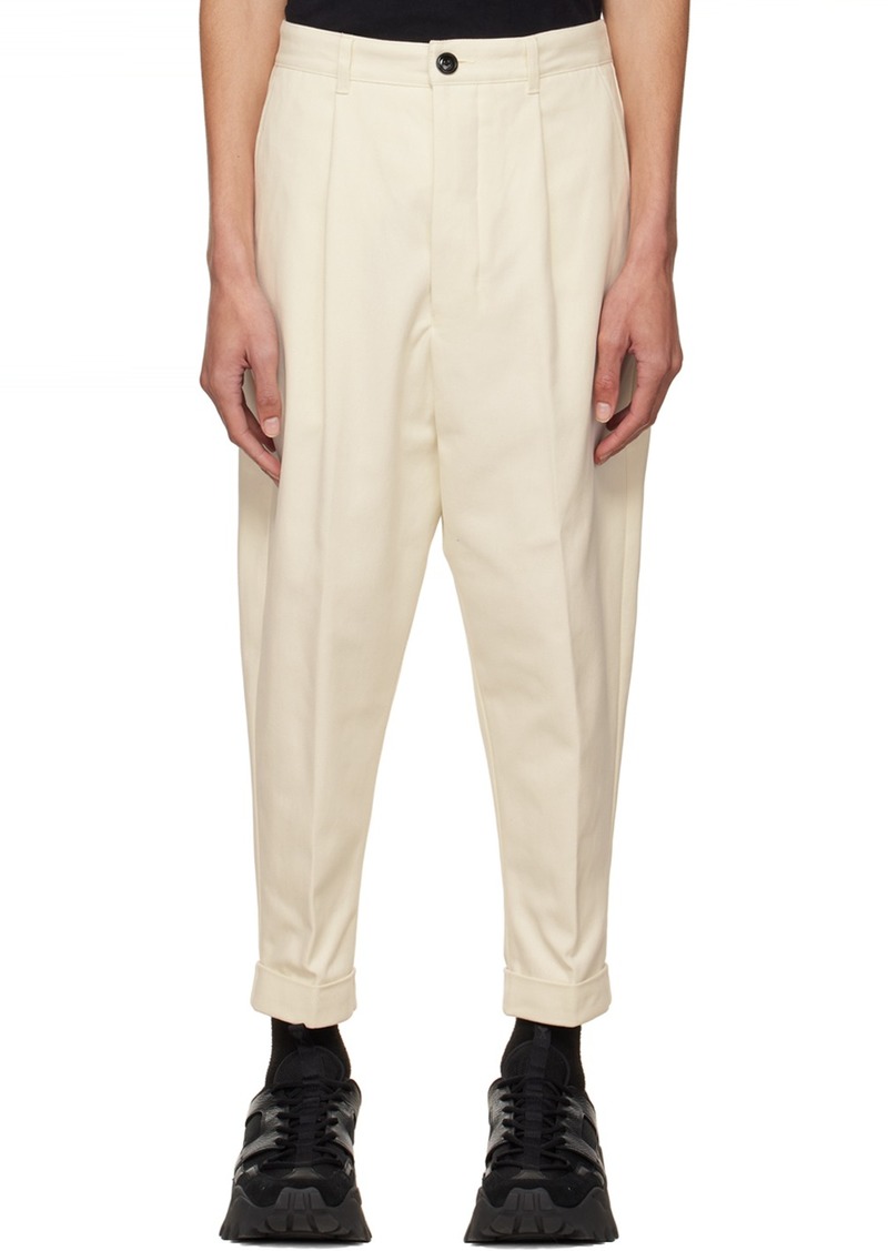 AMI Paris Off-White Carrot Oversized Trousers