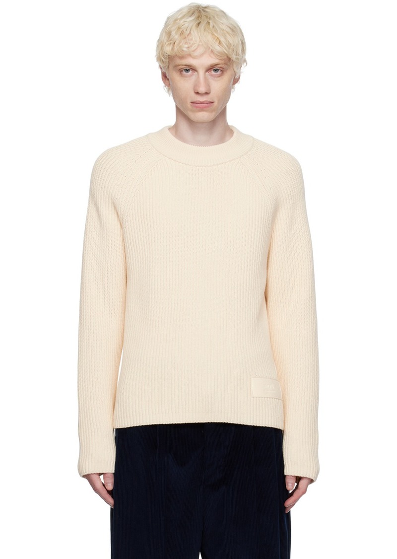 AMI Paris Off-White Crewneck Sweater