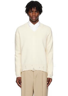AMI Paris Off-White Cut-Out Sweater