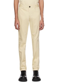 AMI Paris Off-White Straight-Fit Trousers