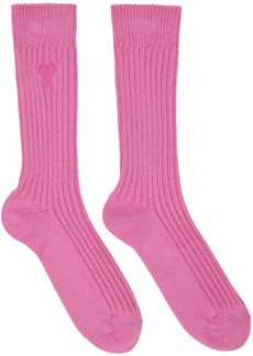 AMI Alexandre Mattiussi Pink Ami de Caur Socks
