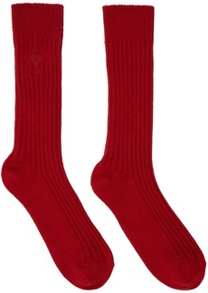 AMI Paris Red Ami de Caur Socks
