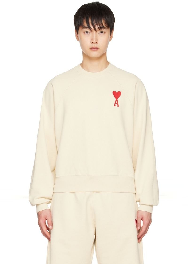 AMI Paris SSENSE Exclusive Off-White Ami de Caur Sweatshirt