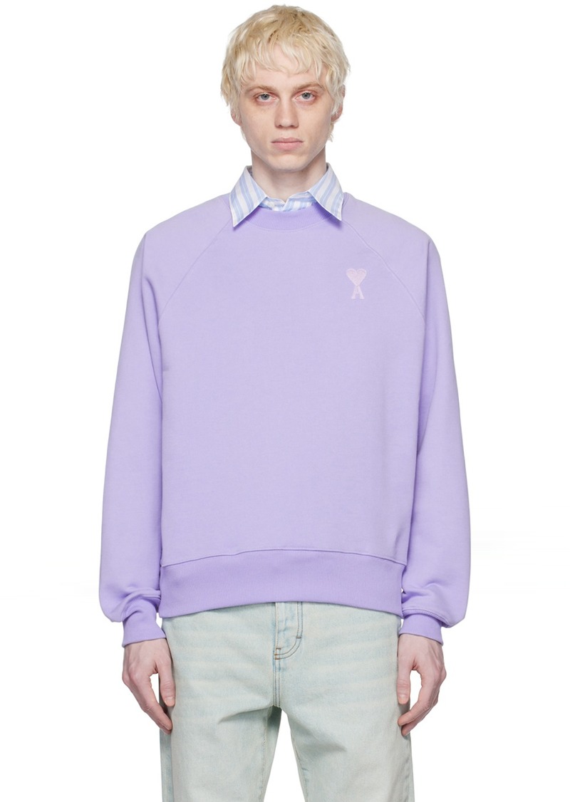 AMI Paris SSENSE Exclusive Purple Ami de Caur Sweatshirt