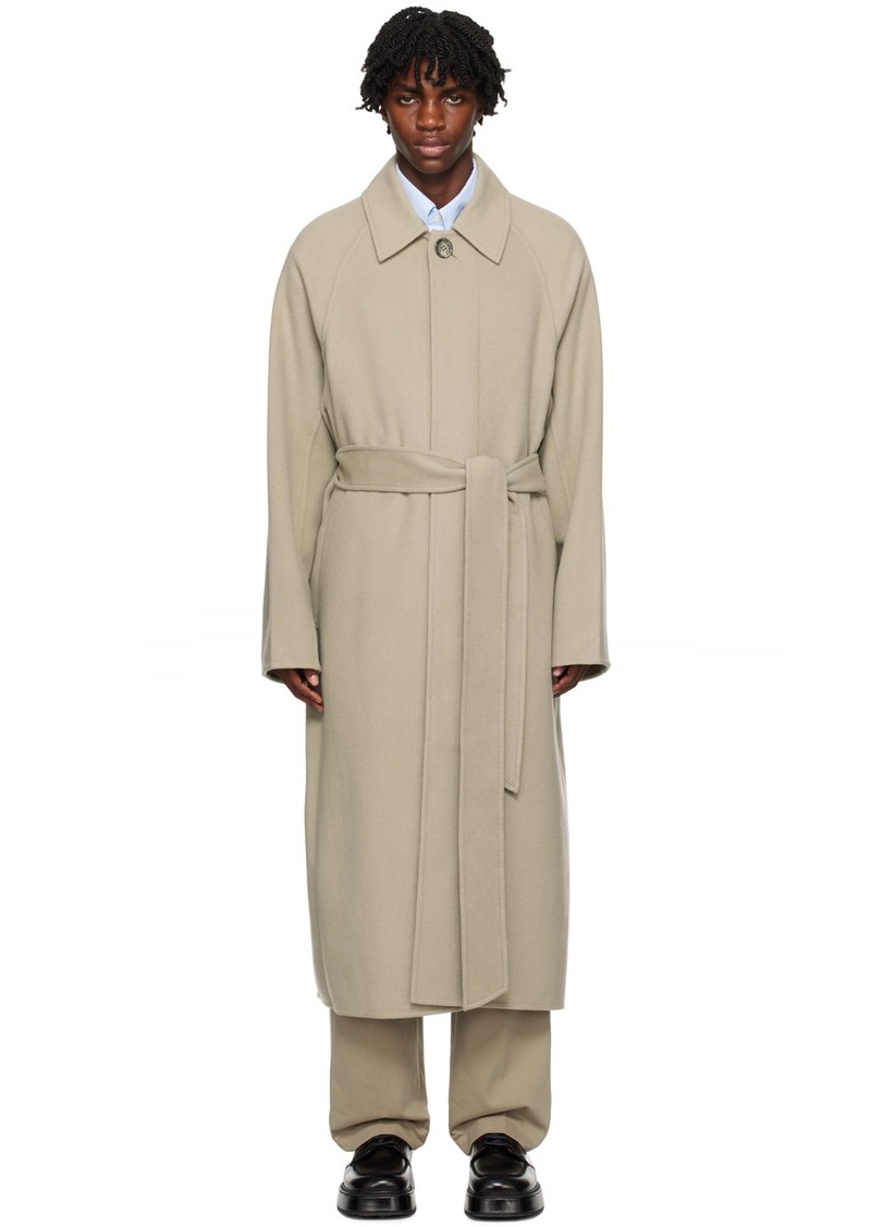 AMI Paris Taupe Water-Repellent Coat