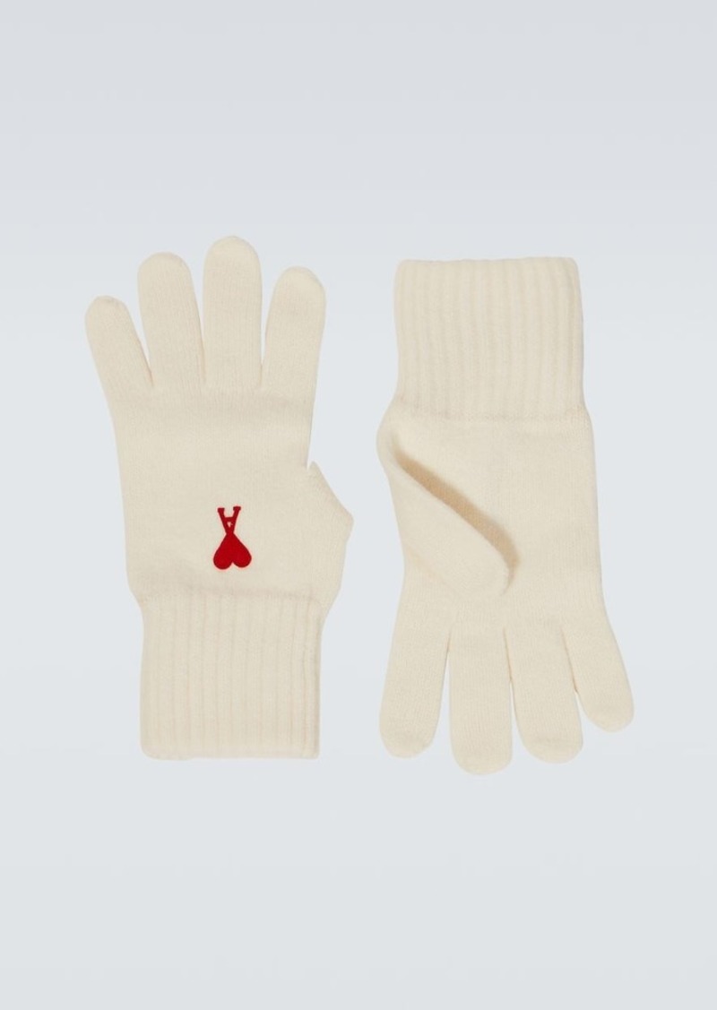 Ami Paris Ami de Caur virgin wool gloves