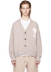 AMI Paris Beige Ami de Caur Cardigan