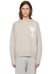 AMI Paris Beige Ami de Caur Sweater