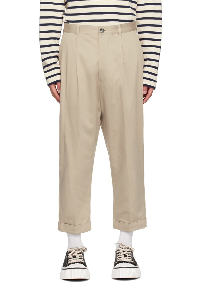 AMI Paris Beige Oversized Trousers