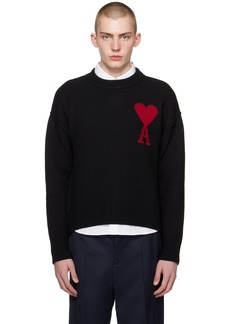 AMI Paris Black Red Ami de Caur Sweater
