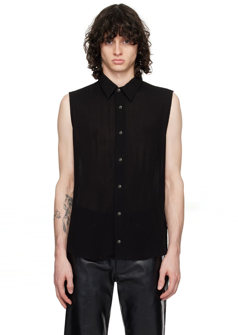 AMI Paris Black Spread Collar Shirt