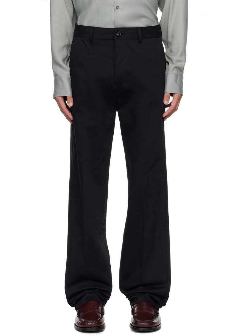 AMI Paris Black Straight Trousers