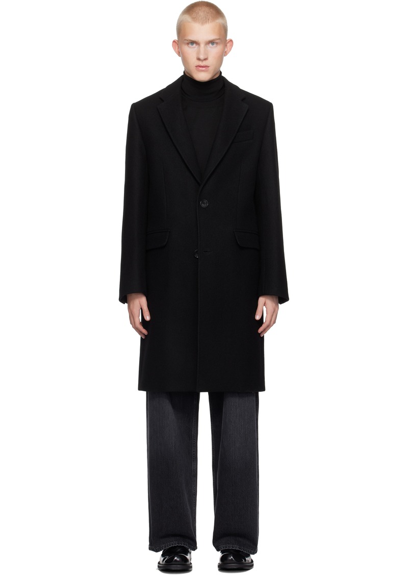 AMI Paris Black Two Buttons Coat