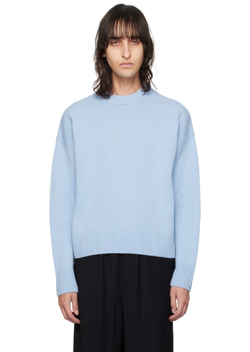 AMI Paris Blue Dropped Shoulder Sweater