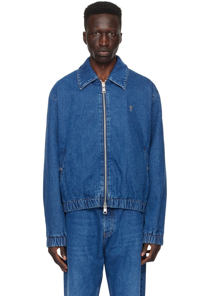 AMI Paris Indigo Ami De Caur Denim Jacket