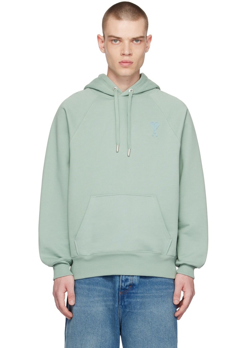 AMI Paris SSENSE Exclusive Green Ami de Caur Hoodie