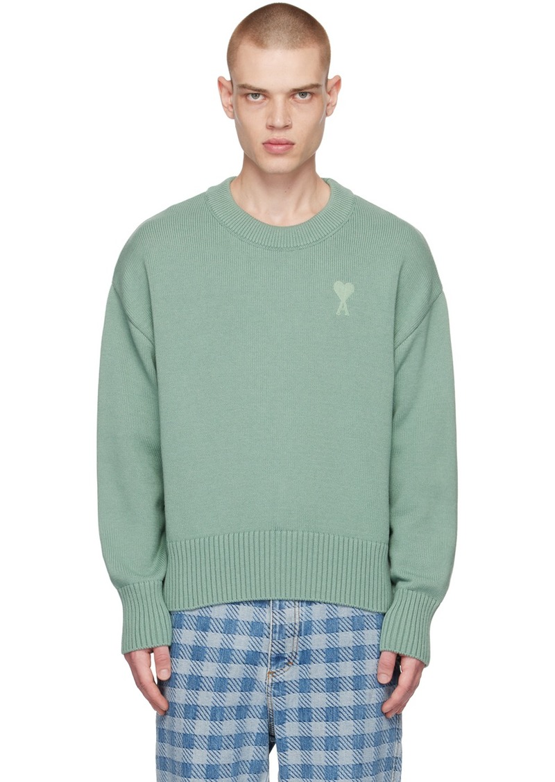 AMI Paris SSENSE Exclusive Green Ami de Caur Sweater