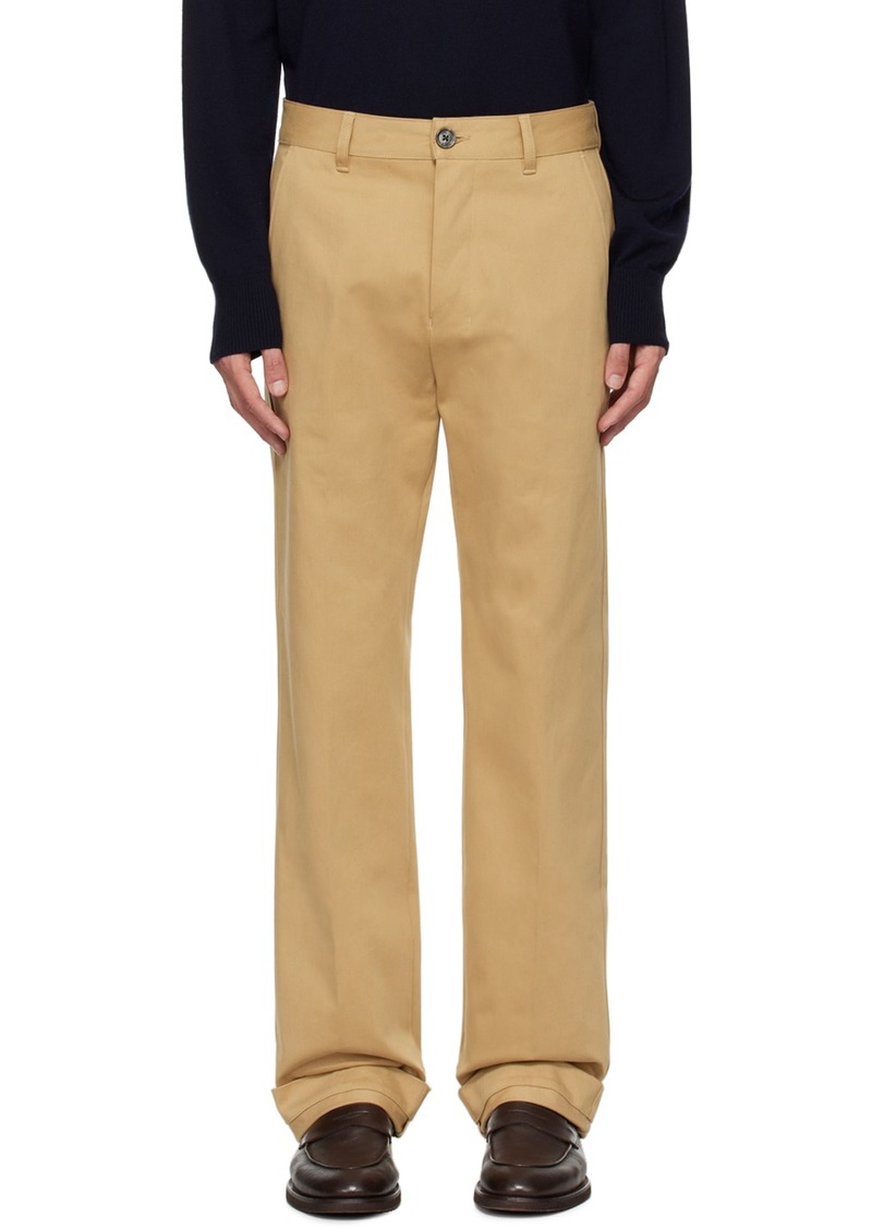 AMI Paris Tan Straight Trousers