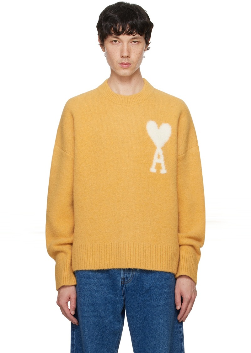 AMI Paris Yellow Ami De Caur Sweater