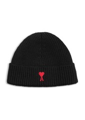 Ami Wool Red Adc Embroidered Beanie