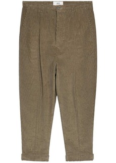 AMI corduroy box-pleated tapered trousers