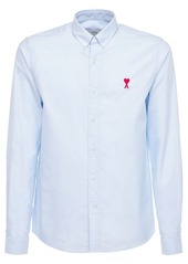 AMI Heart Patch Cotton Oxford Shirt