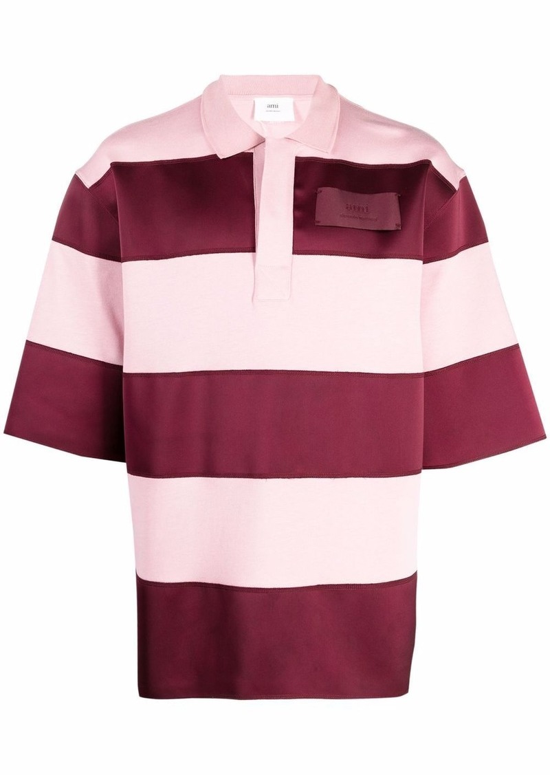 AMI horizontal-stripe polo shirt