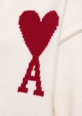 AMI Logo Wool Knit Cardigan