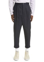 AMI Alexandre Mattiussi Oversize Carrot Fit Organic Cotton Trousers in Navy at Nordstrom