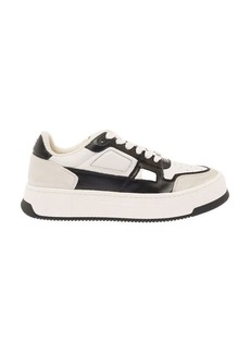 AMI 'New Arcade' Black and White Low Top Sneakers with Suede Details in Leather Man