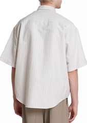 AMI Pinstriped Cotton Boxy-Fit Shirt