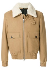 AMI Shearling Collar Zipped Jacket