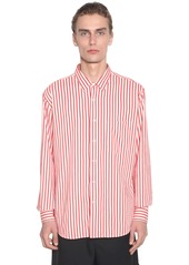 AMI Striped Viscose Shirt W/ Chest Pocket