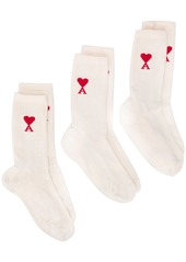 AMI three pack of logo socks