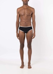 AMIR contrasting-trim swimming trunk