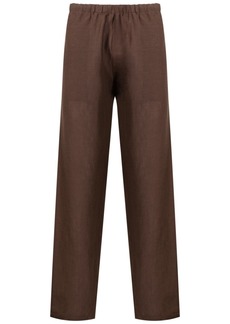 AMIR elasticated-waistband linen trousers