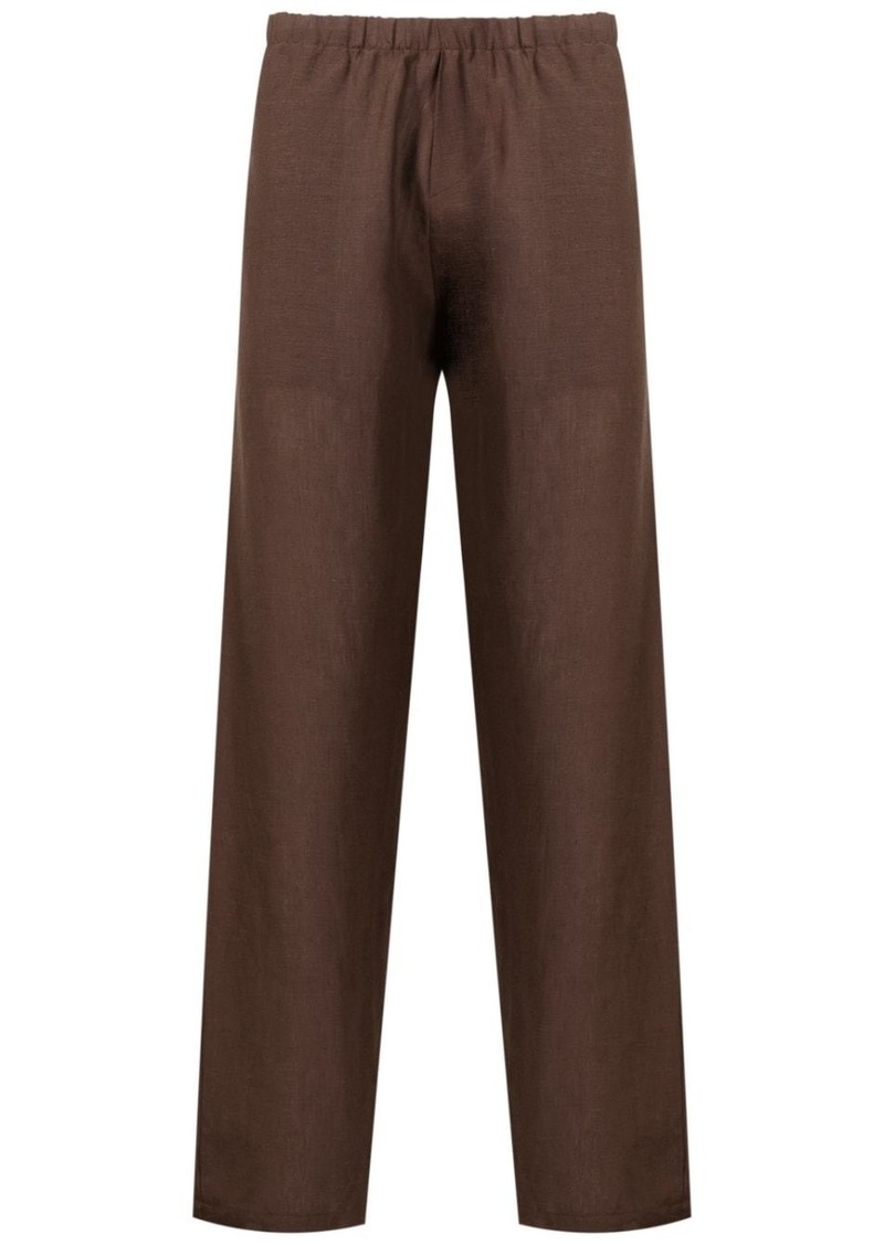AMIR elasticated-waistband linen trousers