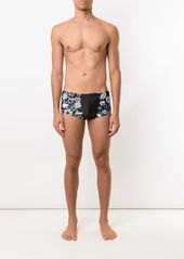 AMIR Hibiscus flowers print swim trunks