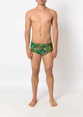 AMIR leaf print swim briefs