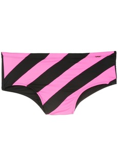 AMIR stripe-print swim trunks
